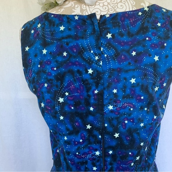 Bea & Dot by ModCloth // Blue Starry night vintage inspire sheath dress sz M dr1 - Picture 5 of 8